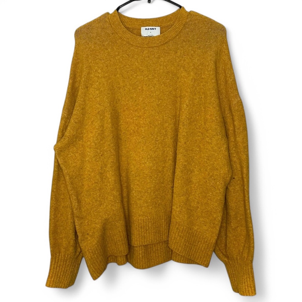 Old Navy Mustard Yellow Crew Neck Knit Sweater